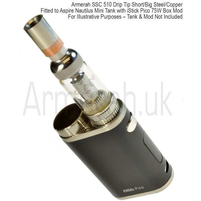 Armerah SSC 510 Drip Tip eCig Mouthpiece Short/Big Steel/Copper