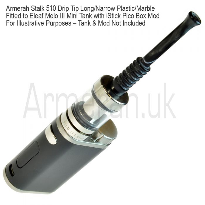 Armerah Stalk 510 Drip Tip eCig Mouthpiece Long/Narrow Plastic/Marble
