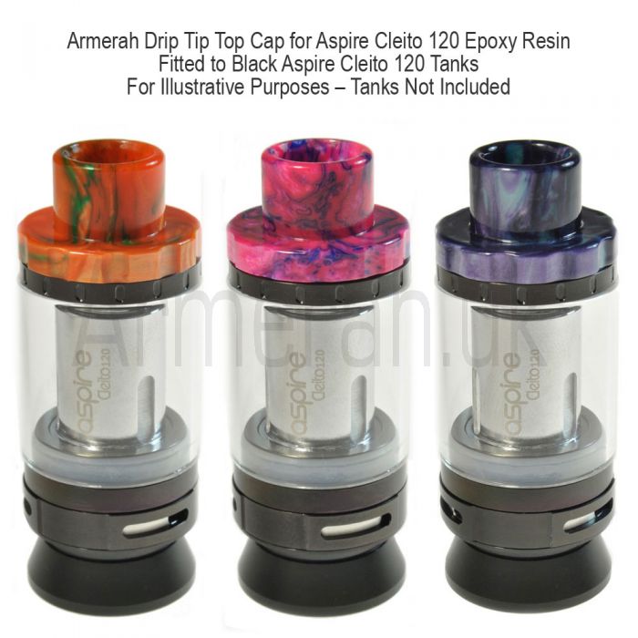 Armerah Drip Tip Mouthpiece Top Cap For Aspire Cleito 120 Ecig Tank Marble Resin
