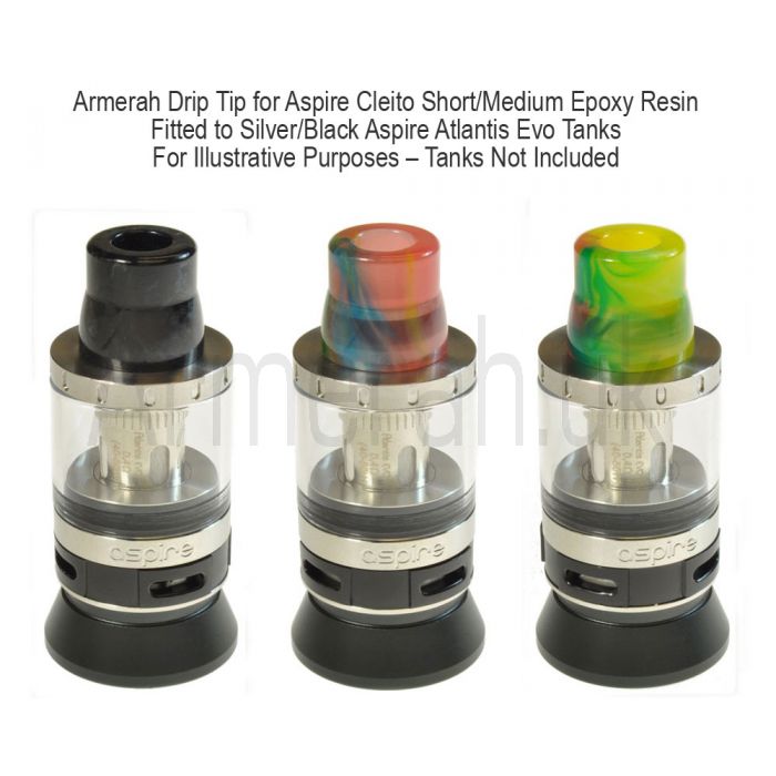 Armerah Drip Tip Mouthpiece Aspire Cleito Atlantis Evo Short Medium Marble Resin